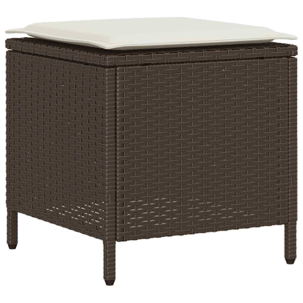 6-tlg. Garten-Sofagarnitur mit Kissen Braun Poly Rattan